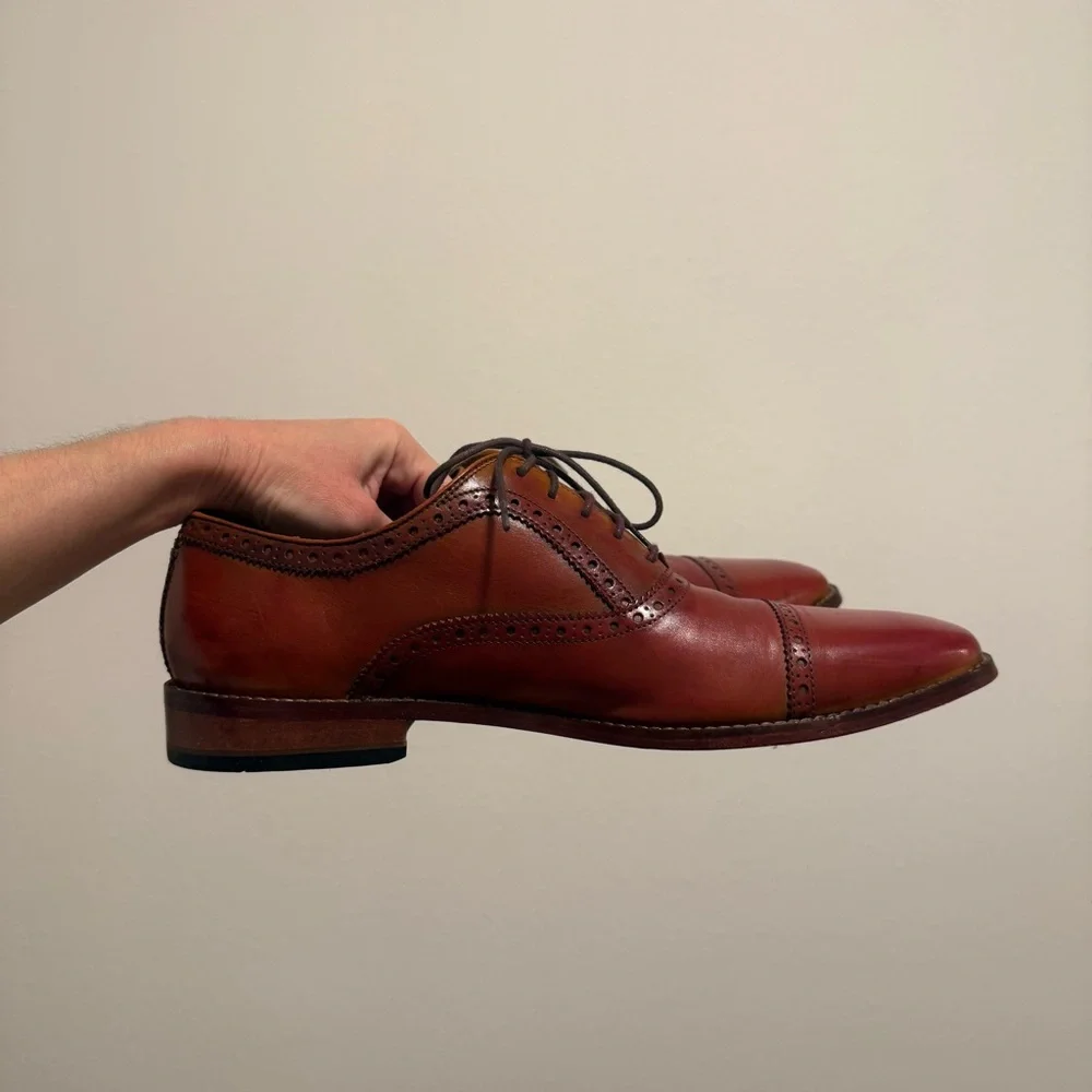 Cole Haan Grand.OS Mens Brown Leather Lace Up Shoes Size 11.5 Dark Academia Lux